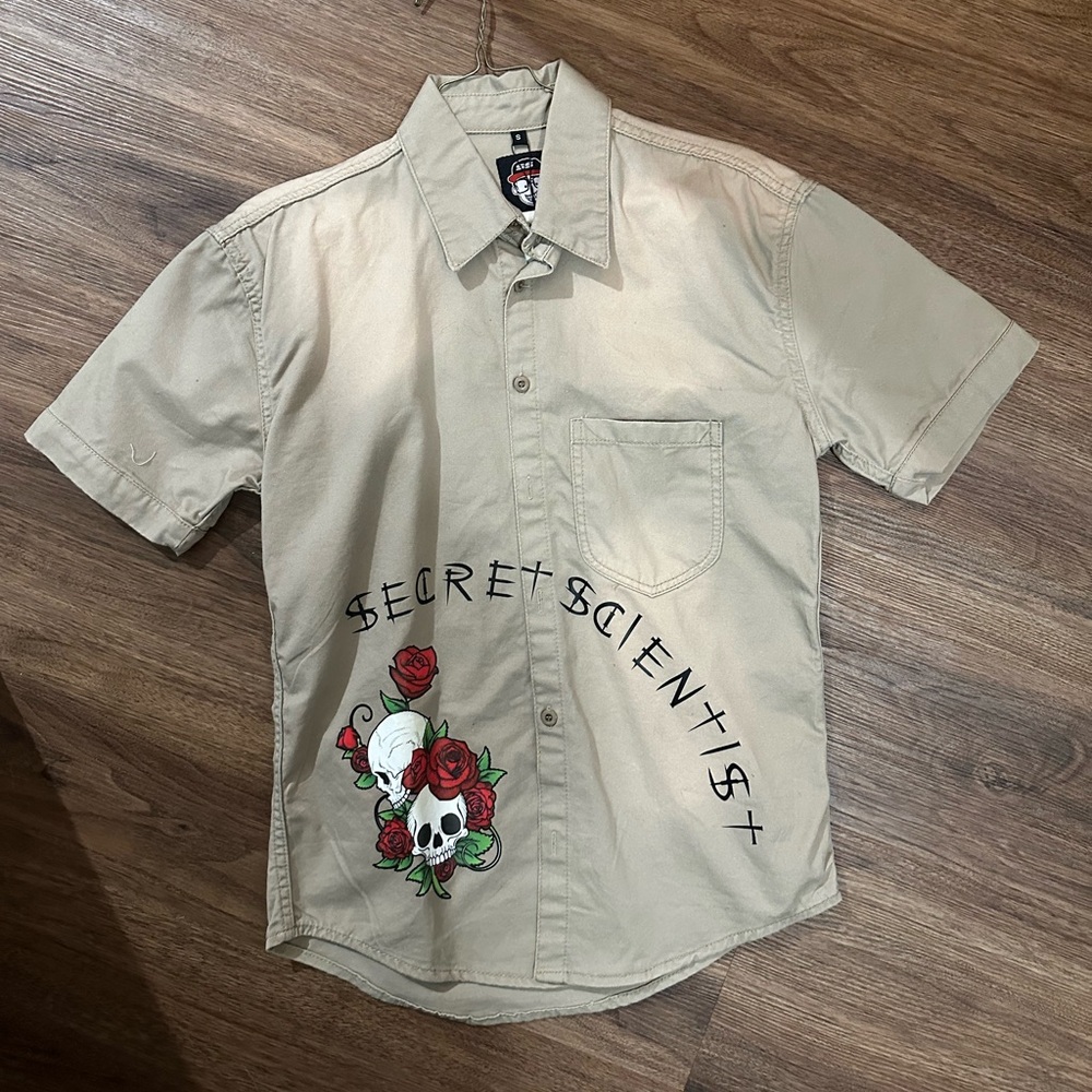 Secret Scientist Graphic Button Down